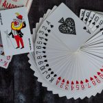 Fanned poker cards with joker